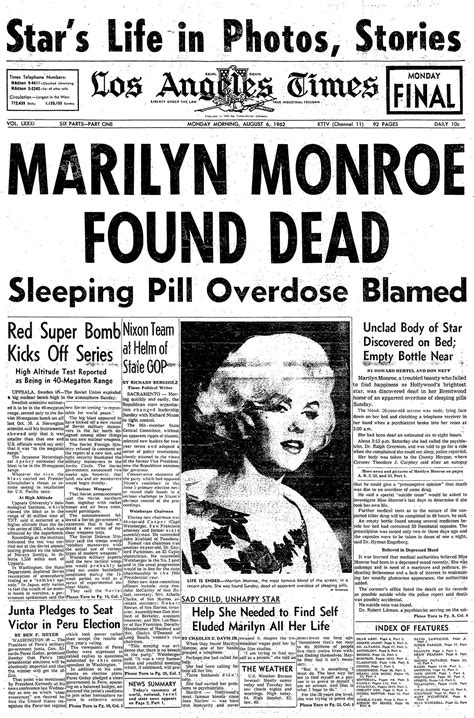 marilyn monroe obituary